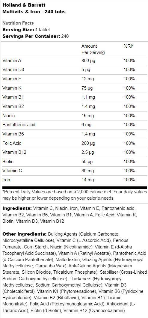 Multivits & Iron - 60 tablet