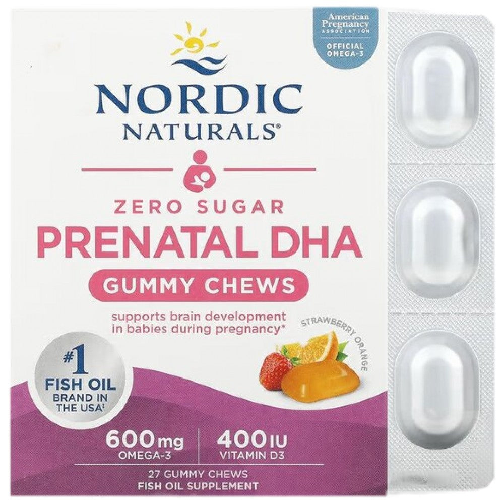 Prenatal DHA Gummy Chews 600 mg - 27 желирани бонбони - Feel You