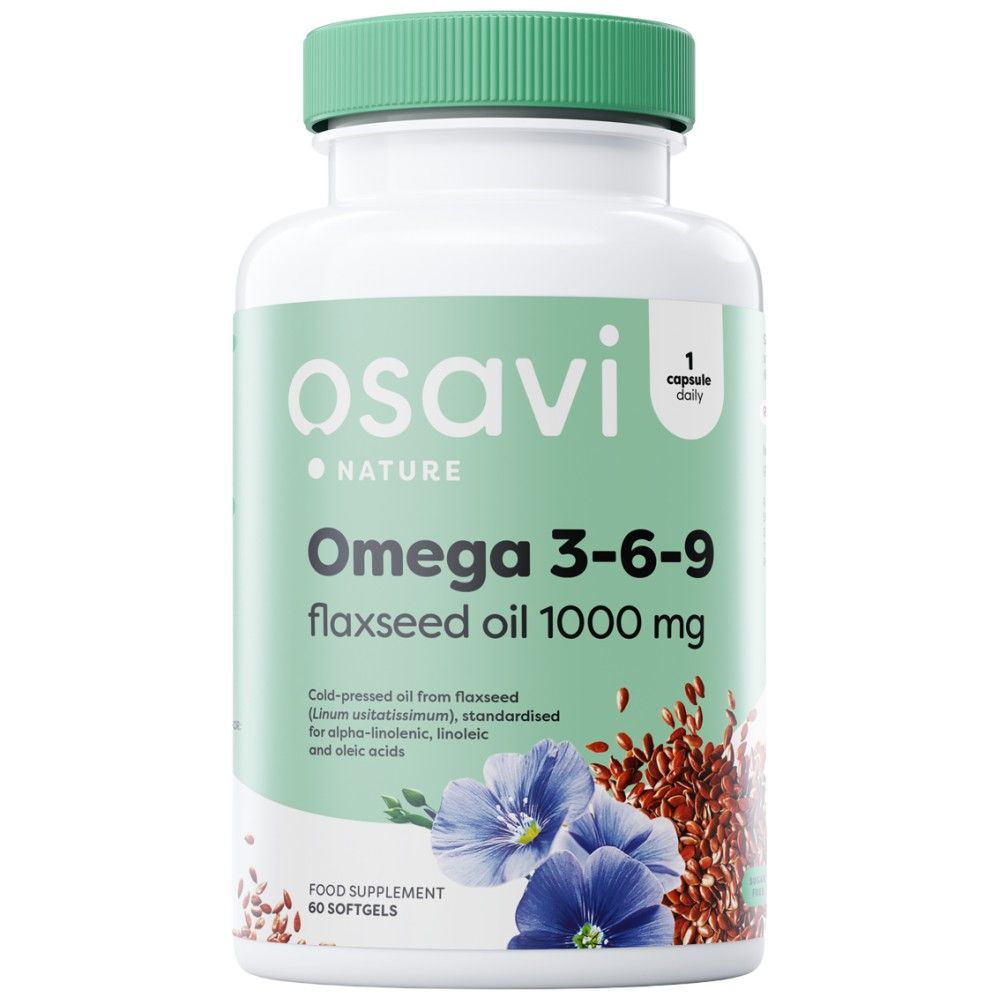 Omega 3-6-9 Flaxseed Oil 1000 mg-60 gel capsules