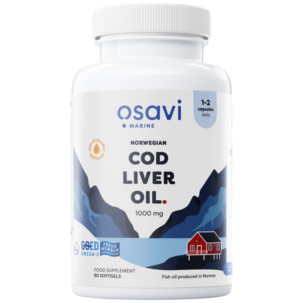 Norwegian Cod Liver Oil 1000 mg | Lemon Flavored - 90 Гел капсули