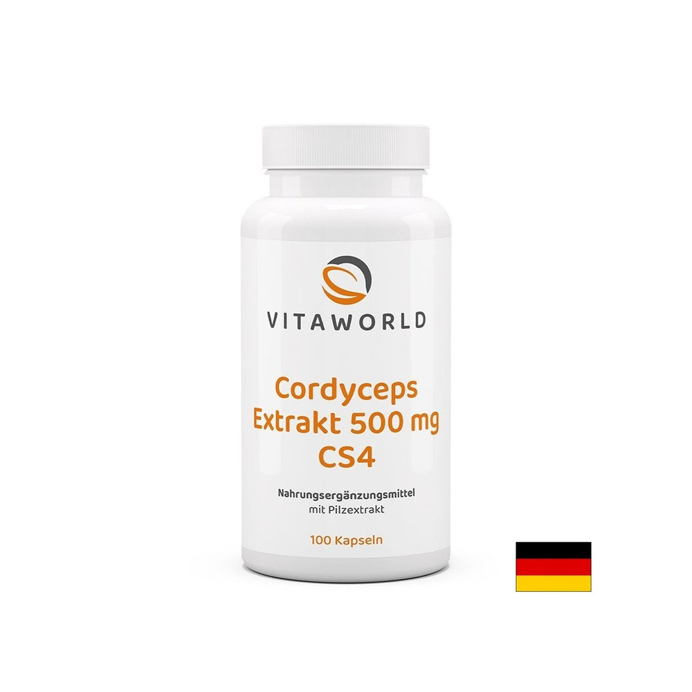 Immunité - Extrait de champignons Cordyceps CS4, 500 mg x 100 capsules