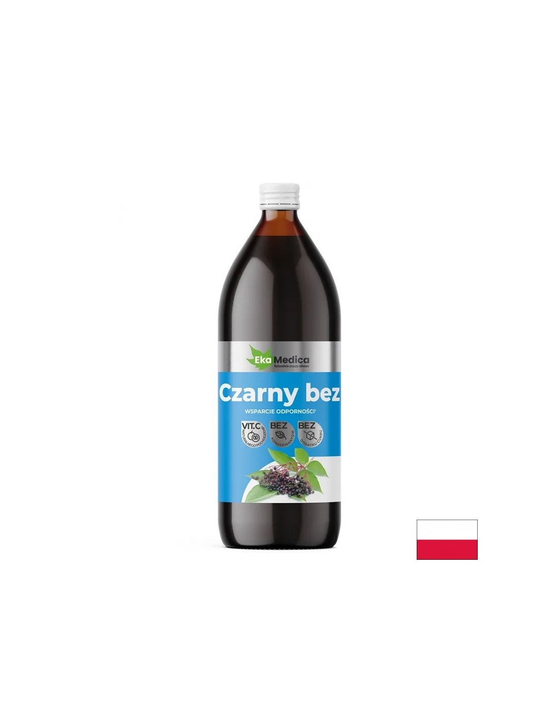 Elderberry juice with camu camu and natural vitamin C - Immunity and respiratory system, 1 liter, 20 or 40 doses