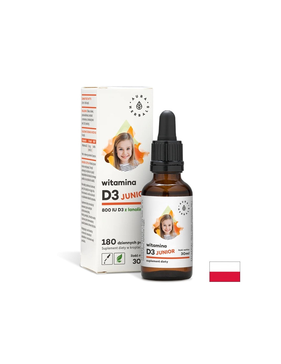 Immune a Schanken System - Vitamin D3 (800 IU) - Fir Kanner an Erwuessenen, 30 ml Aura Hauls fällt erof