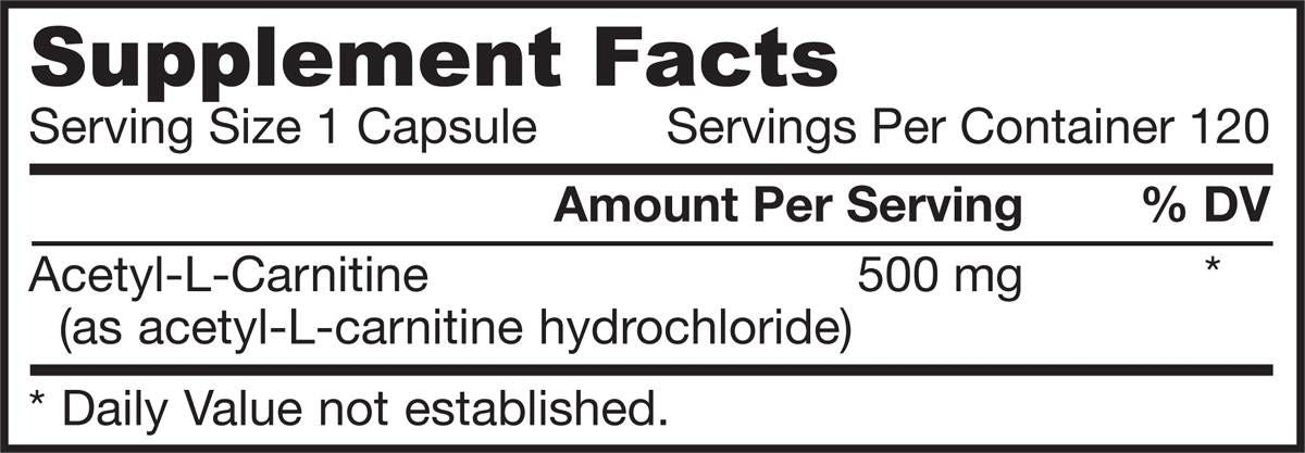 Acetyl L-Carnitine 500 mg - 60 капсули