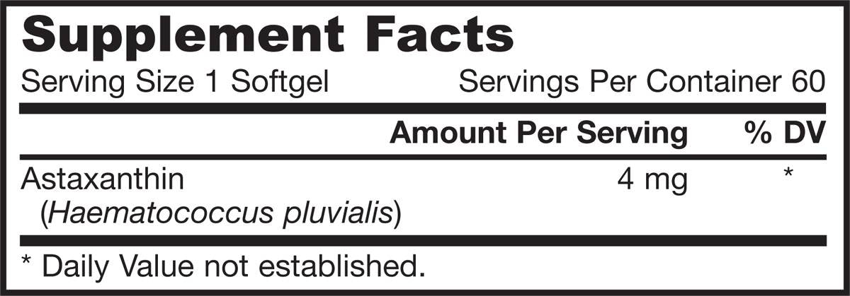 Astaxanthin 4 mg 60 capsules