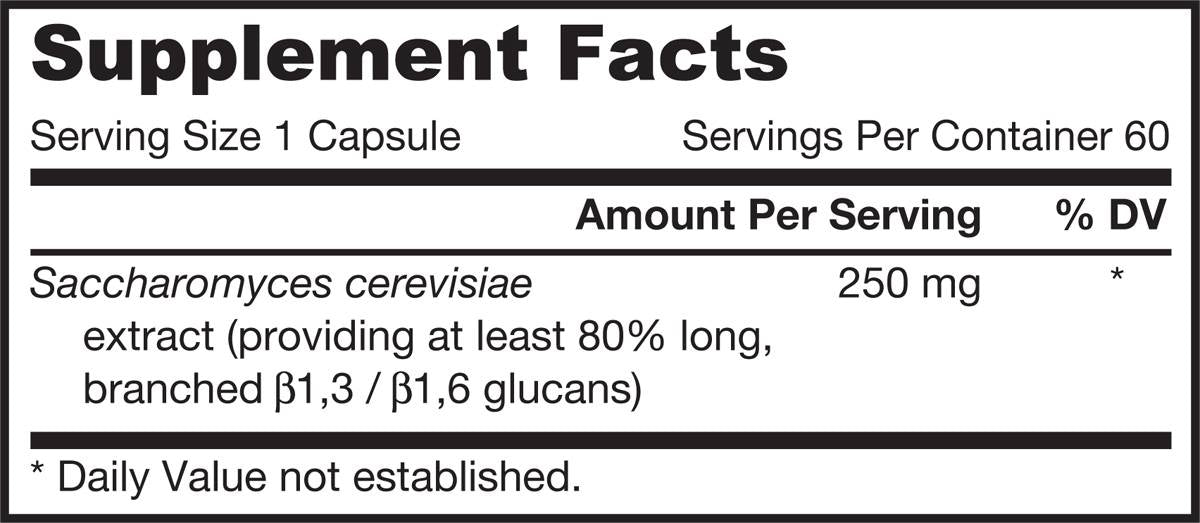 Beta Glucano 250 mg - 60 cápsulas