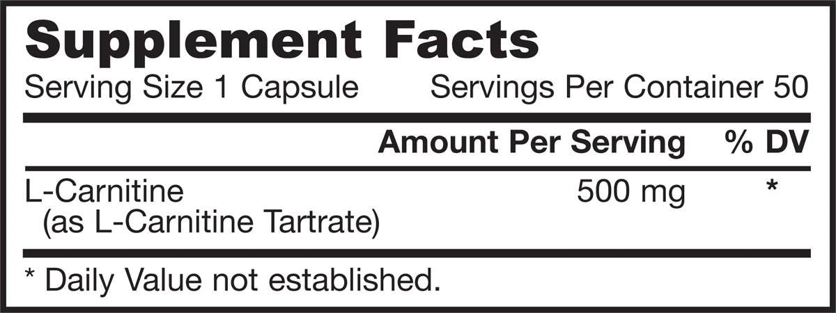 L -karnitiin 500 mg - 100 kapslit