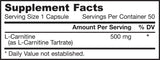 L -Carnitine 500 mg - 100 capsules