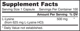 L -Lysine 500 mg - 100 cápsulas