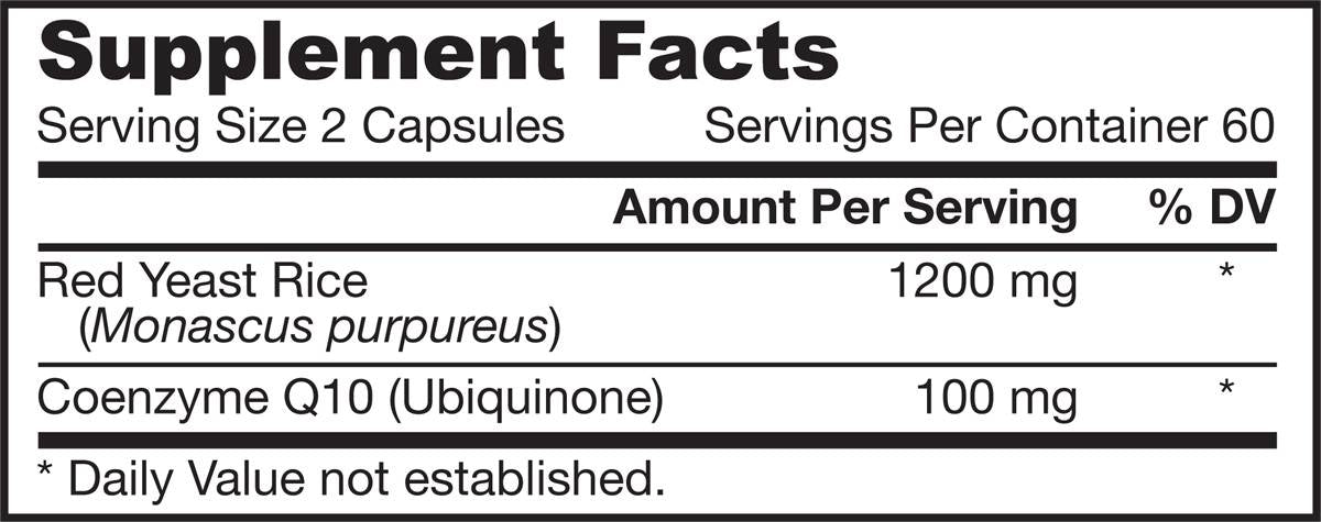 Red Yeast Rice + CoQ10 600 mg - 120 capsules