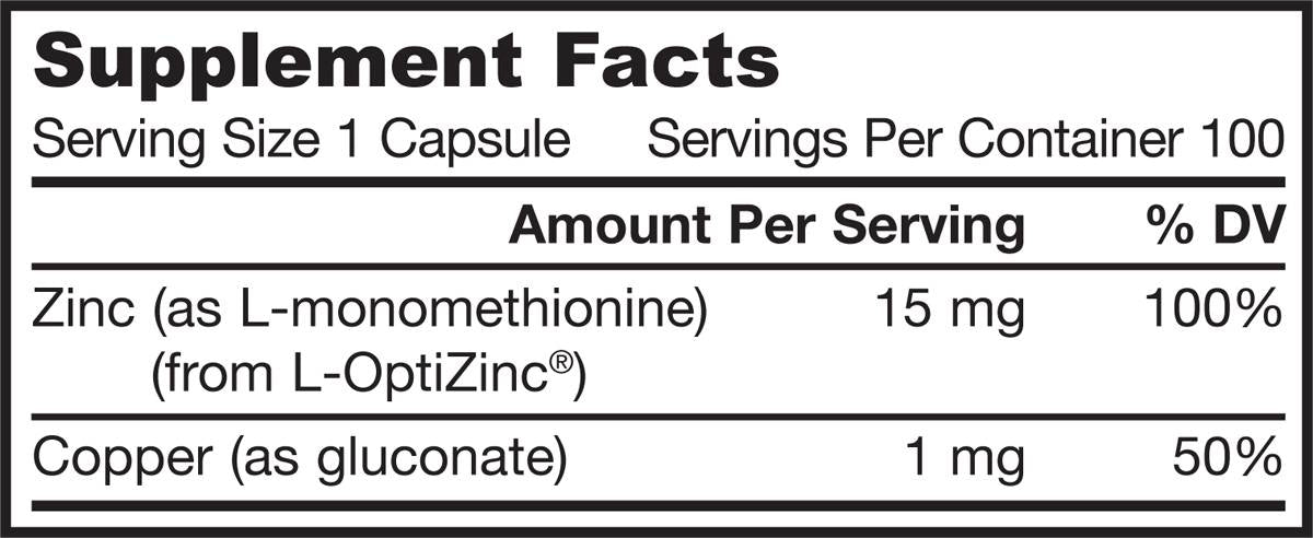 Zinc Balance / L-Opti Zinc 15 mg - 100 капсули - Feel You