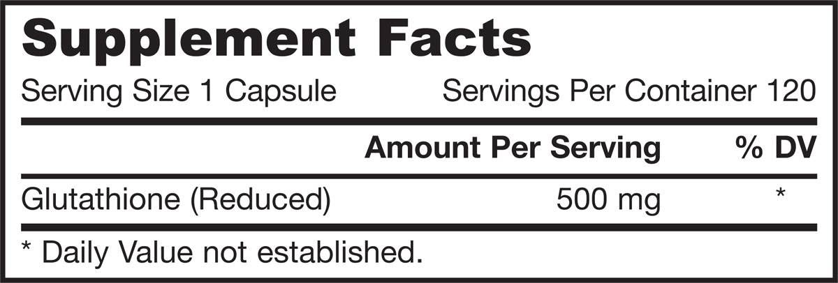 Vähendatud glutatiooni 500 mg - 120 kapslit
