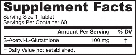 S-Acetyl L-Glutathione 100 mg - 60 Таблетки