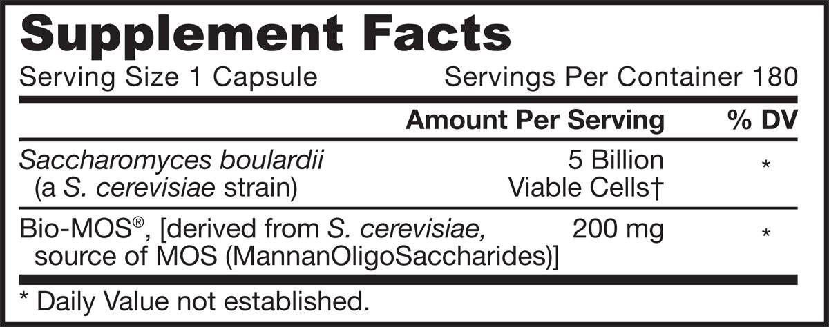 Saccharomyces boulardii + mos - 180 capsules