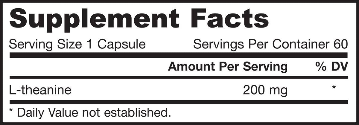 Theanine 200 mg - 60 capsules