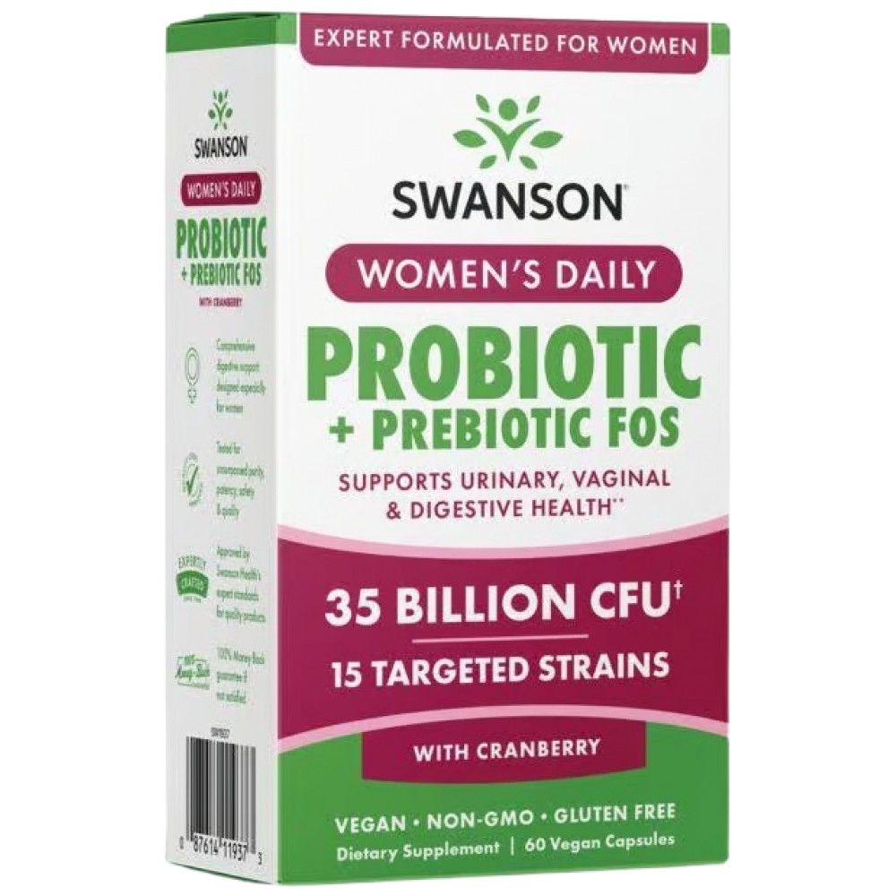 Women's Daily Probiotic + Prebiotic FOS - 60 capsules