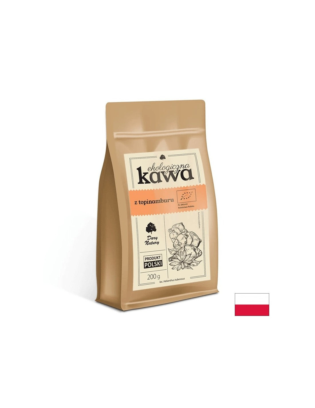 Cafea cu mere de pământ, rădăcină de păpădie și condimente Eco, 200 g Dary Natury