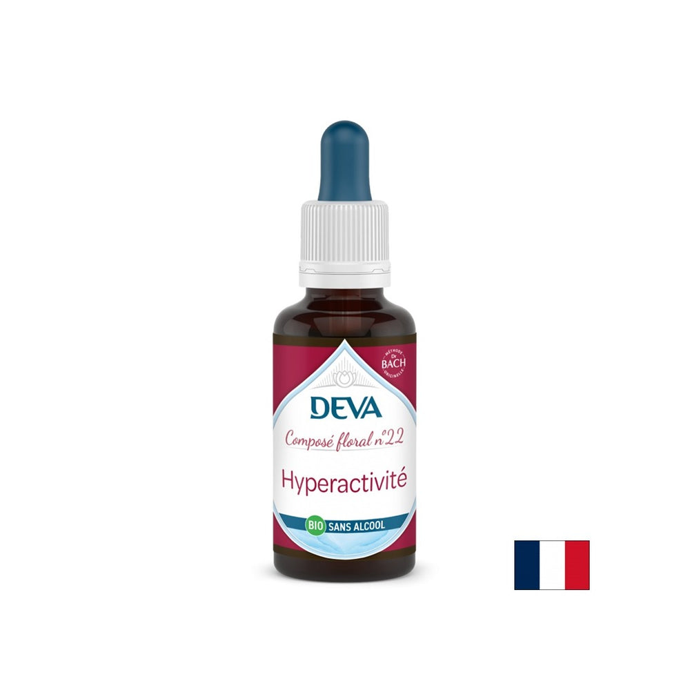 Hyperactivity, floral essences, Bach drops No. 22 (alcohol-free), 30 ml