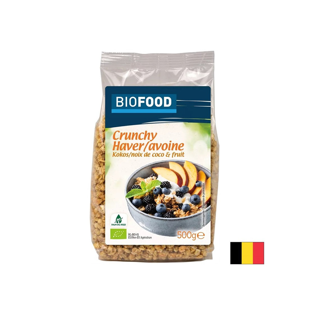 Fulgi de ovăz crocanți cu nucă de cocos și fructe BIO, 500 g