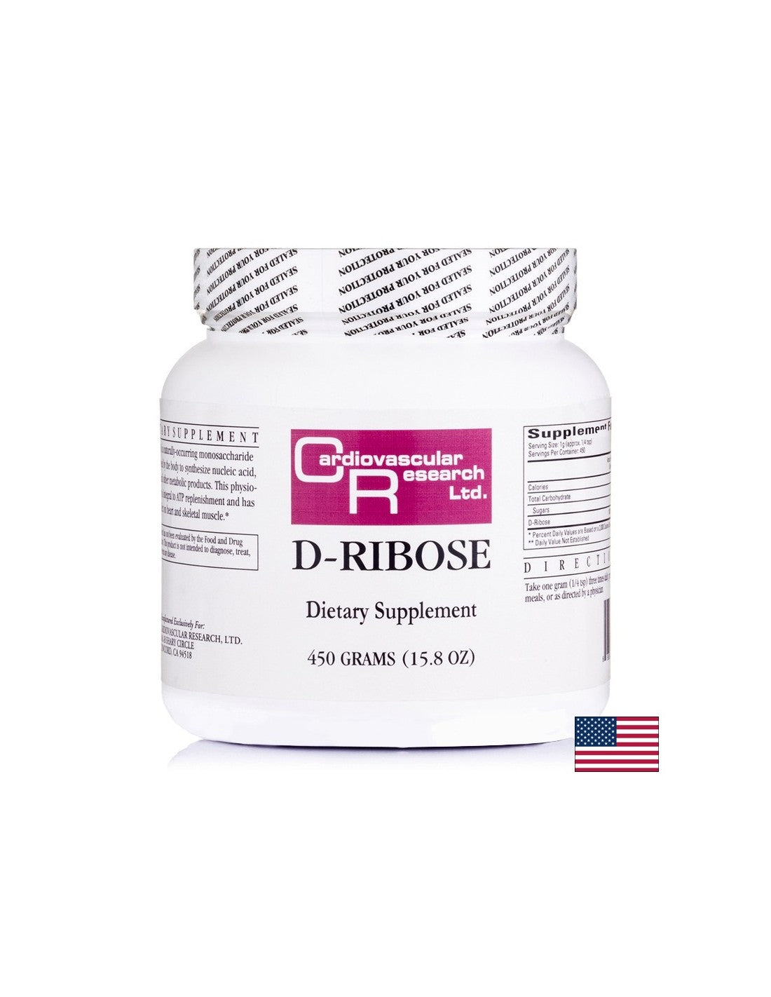 Κυτταρική υγεία - D -Ribose, 450 g σκόνης