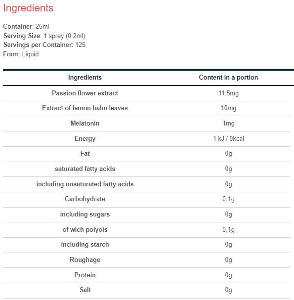 Melatonina 1 mg de spray oral | Com passiflora - 25 ml