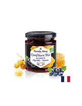Marmellata da miele biologico, mirtilli e uva, 220 g