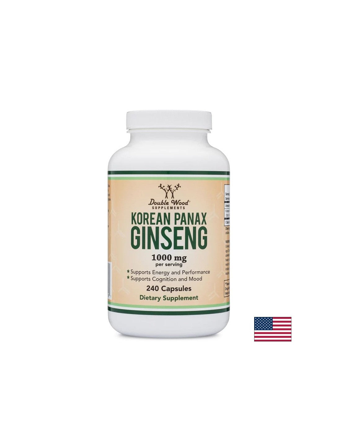 Korean Panax Ginseng - Korean ginseng, 240 capsules Double Wood