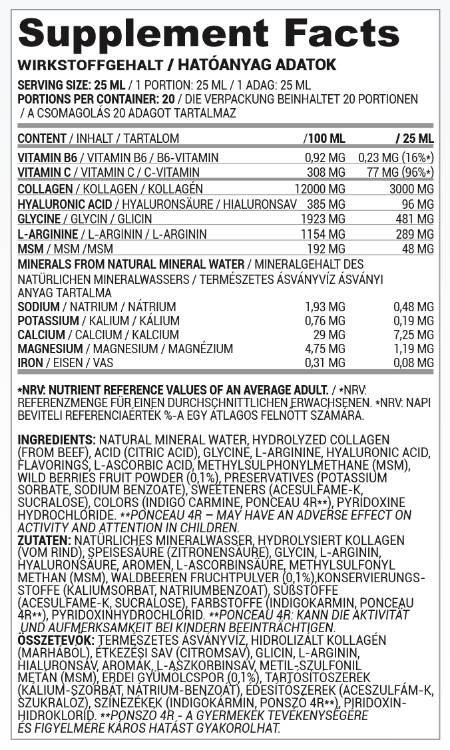 MSM + C Hyaluron Collageen vloeistof - 500 ml