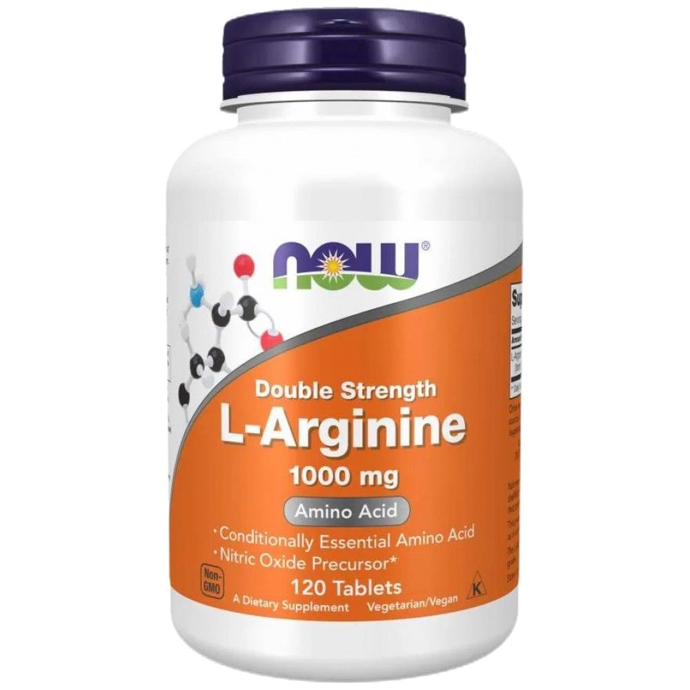 L -argininas 1000 mg / dvigubas stiprumas - 120 tablečių