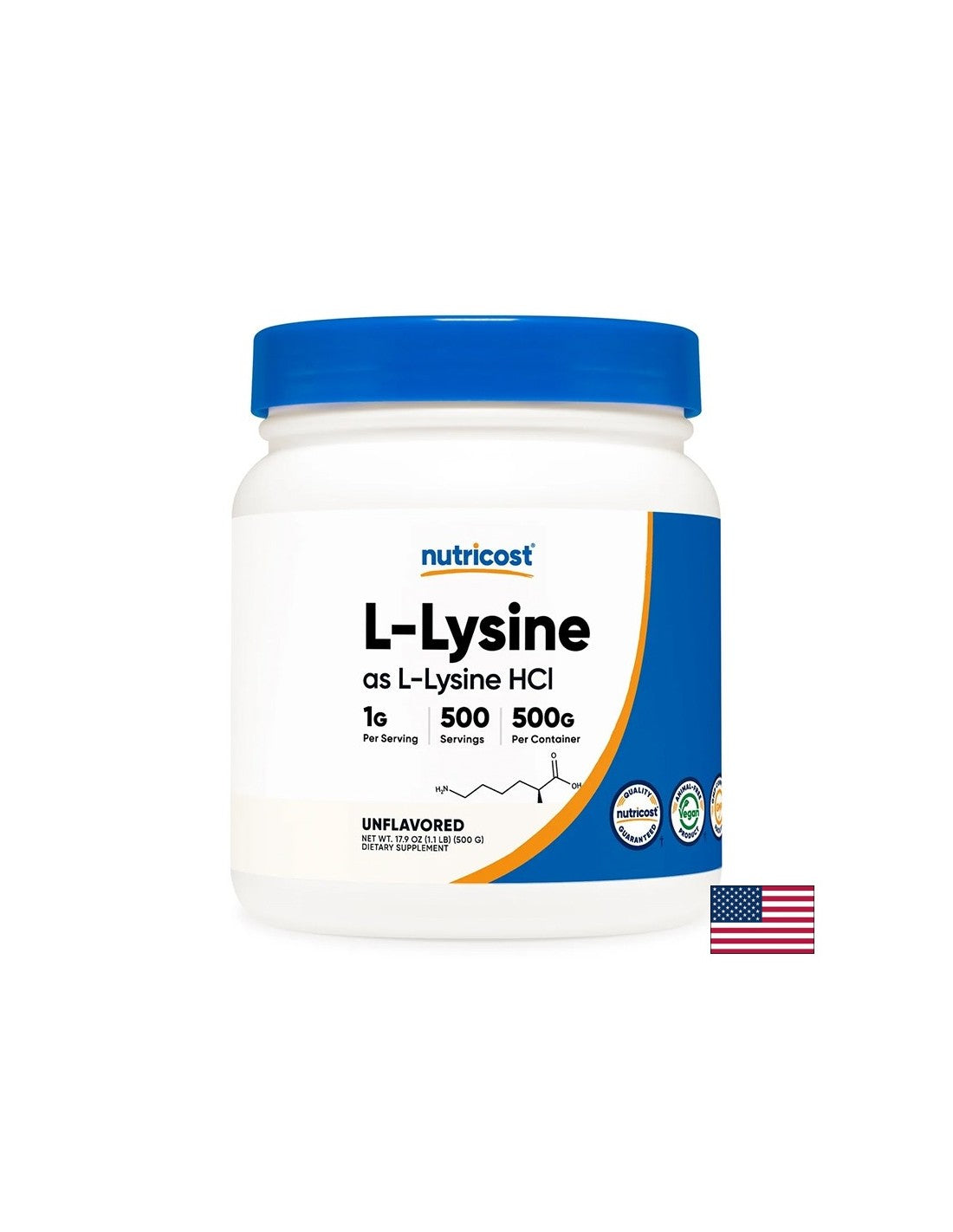 L-Lysine - Immune protection and tissue repair, 500 g powder