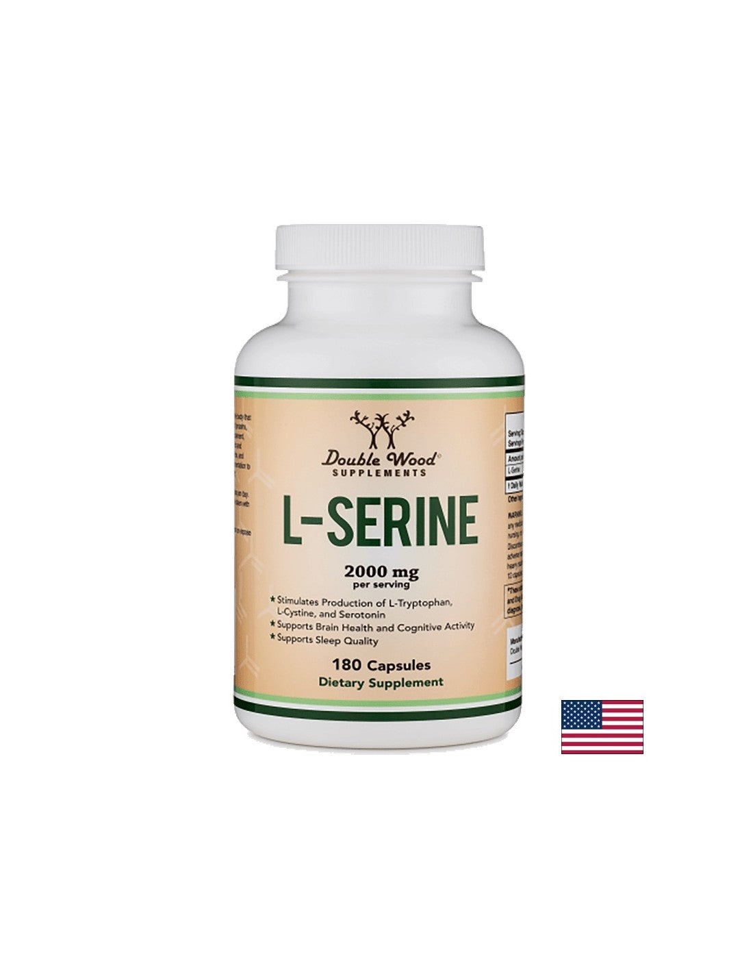 L-Serine, 180 capsules Double Wood
