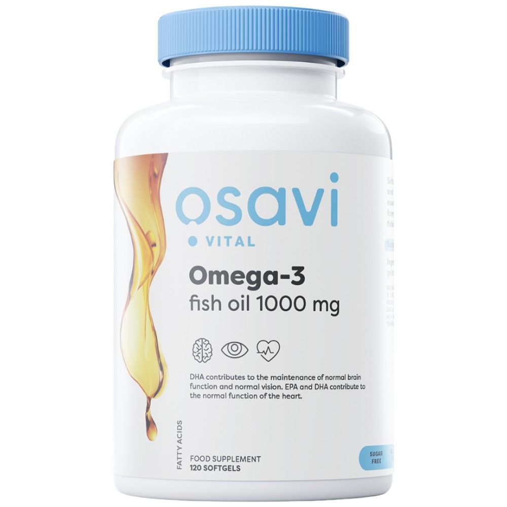 Omega 3 aceite de pescado 1000mg | Molecularmente destilado - 120 cápsulas de gel