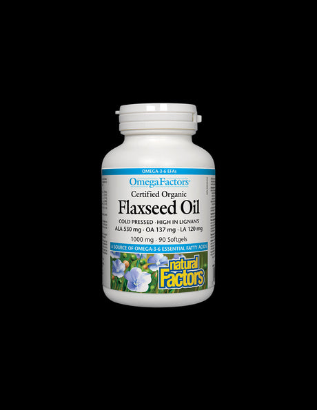 Flaxseed Oil - Ленено масло 1000 mg, 90 софтгел капсули Natural Factors - Feel You