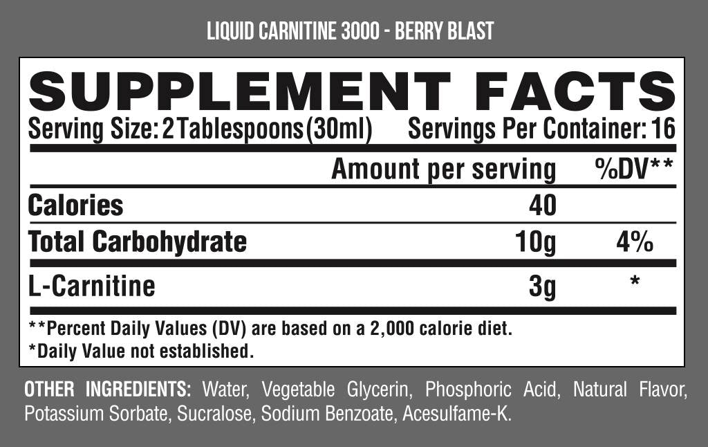 Líquido L -carnitina 3000 - 473 ml