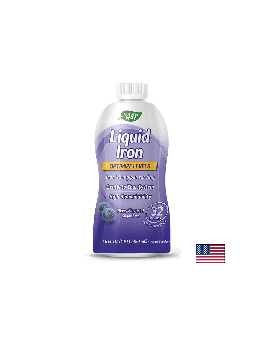 Liquid Iron - Liquid iron (blueberry flavor), 480 ml Nature's Way