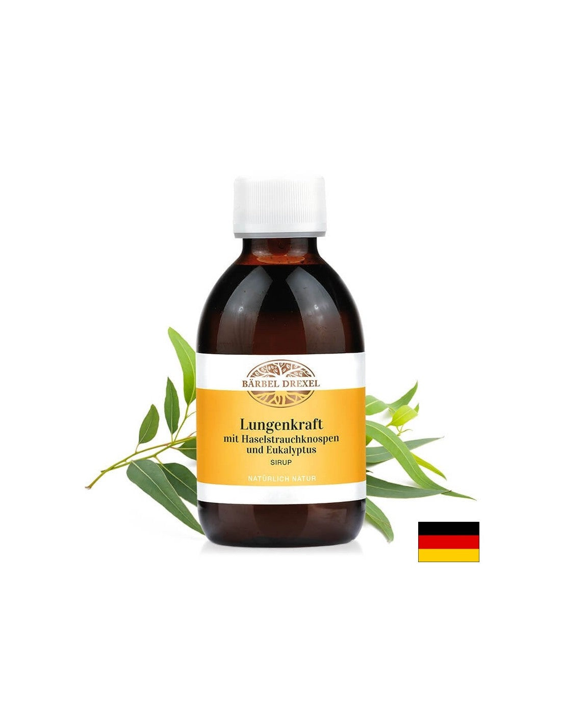 „Lungenkraft Mit Haselstrauchknospen und eukalyptus“ / žolelių sirupas kvėpavimo sistemai, 200 ml Bärbel Drexel