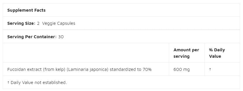 Extrato de Fucoidan 70% - 60 cápsulas