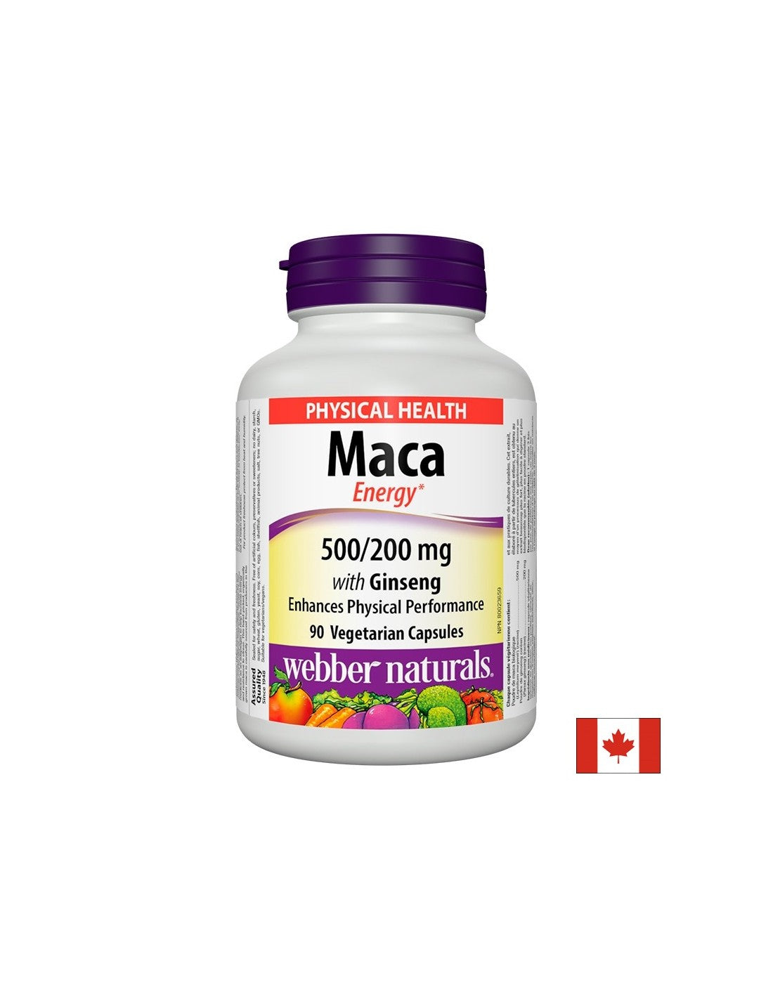 Maca Energy cu Ginseng - Maca si Ginseng coreean, 90 capsule Webber Naturals