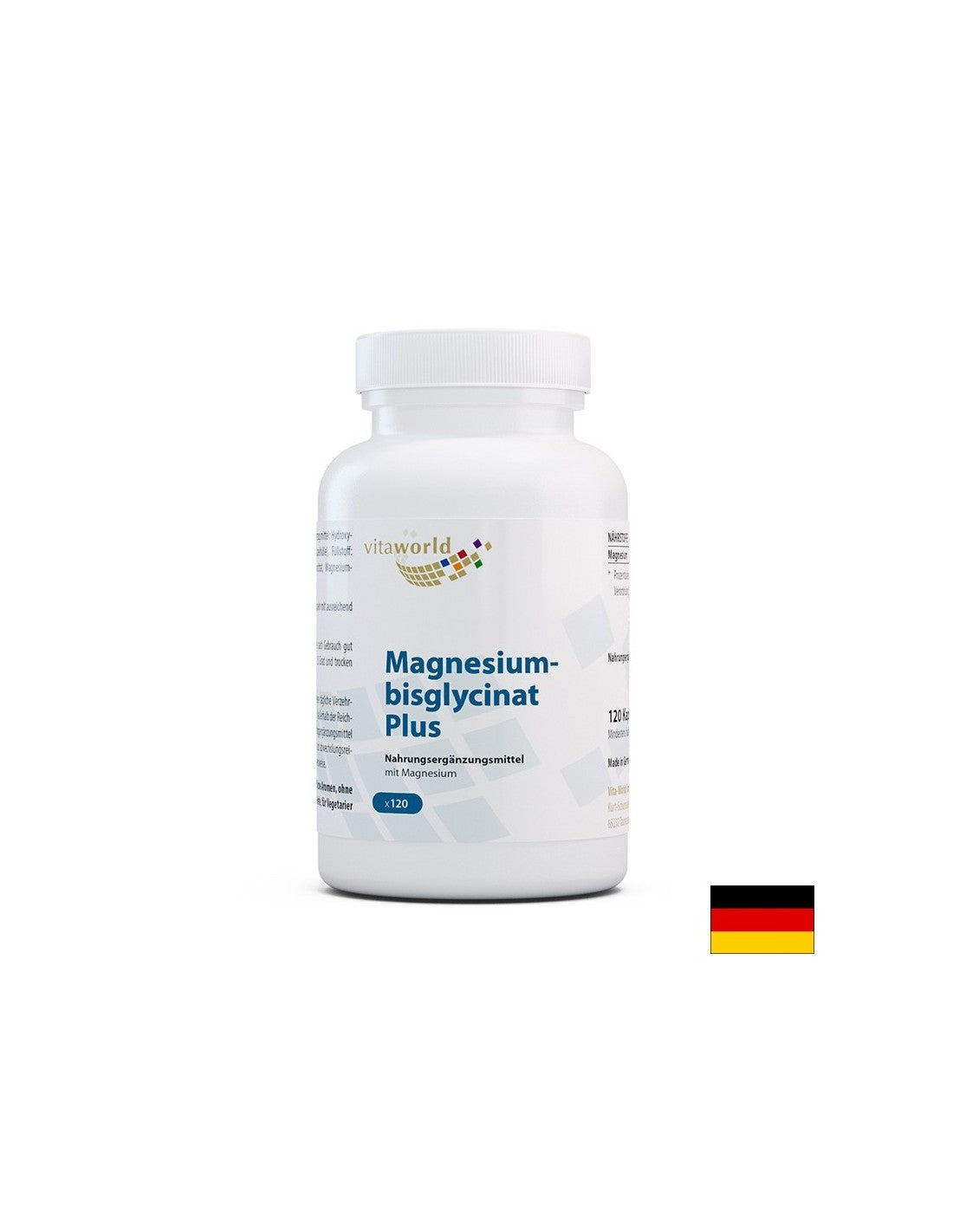 Bisglicinat de magneziu Plus - functia musculara si cardiaca, 120 capsule
