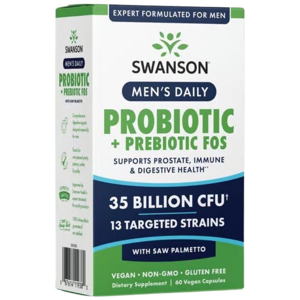 Men's Daily Probiotic + Prebiotic FOS - 60 capsules