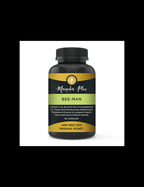 Manuka Plus Bee Man with MGO 300 - Manuka Honey – Формула за мъже с мед от манука MGO 300, 30 капсули - Feel You