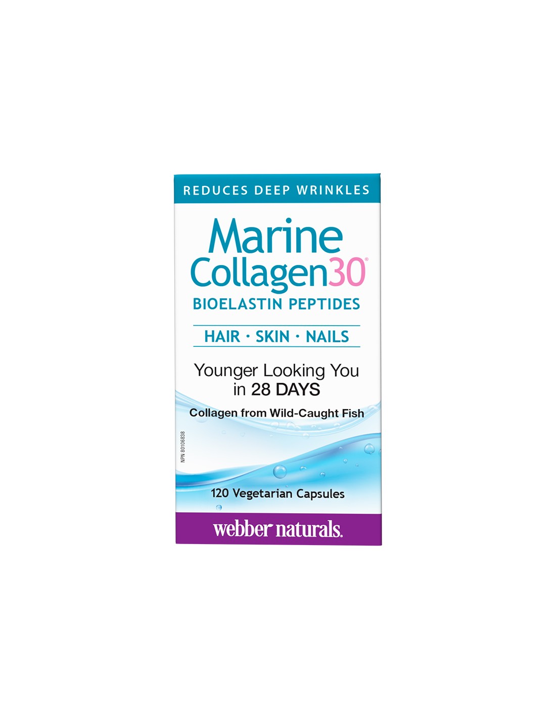 Marine Collagen30® Bioelastin peptides - Морски колаген с био еластинови пептиди, 120 капсули - Feel You