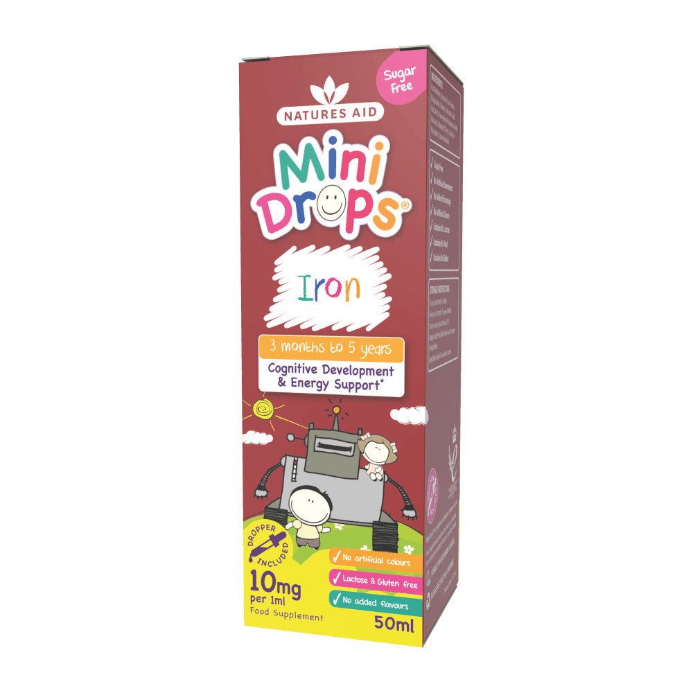 Hierro + vitamina C + vitamina B12 + gotas de ácido fólico para niños (mini gotas de hierro) 50 ml de natureSid