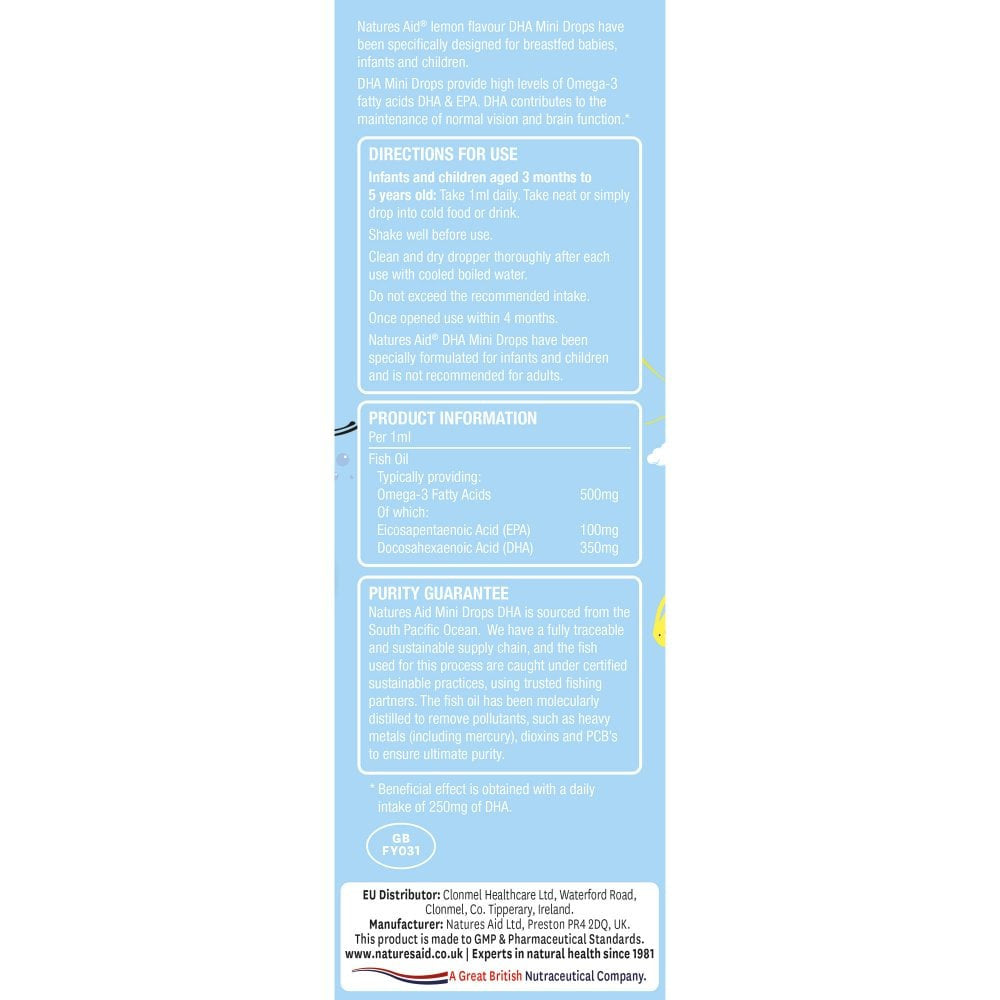 Omega 3 druppels voor kinderen (Kids Omega-3 mini-druppels) 50 ml Naturesaid
