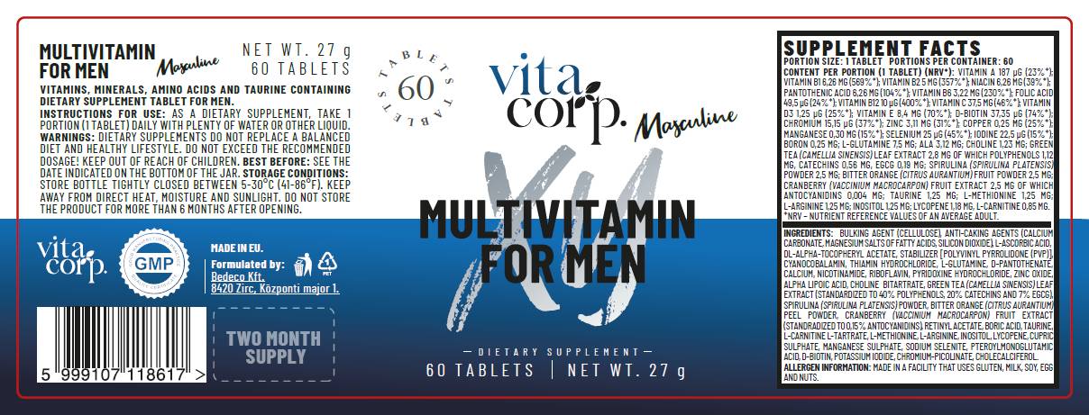 Männlech Multivitamin fir Männer - 60 Pëllen