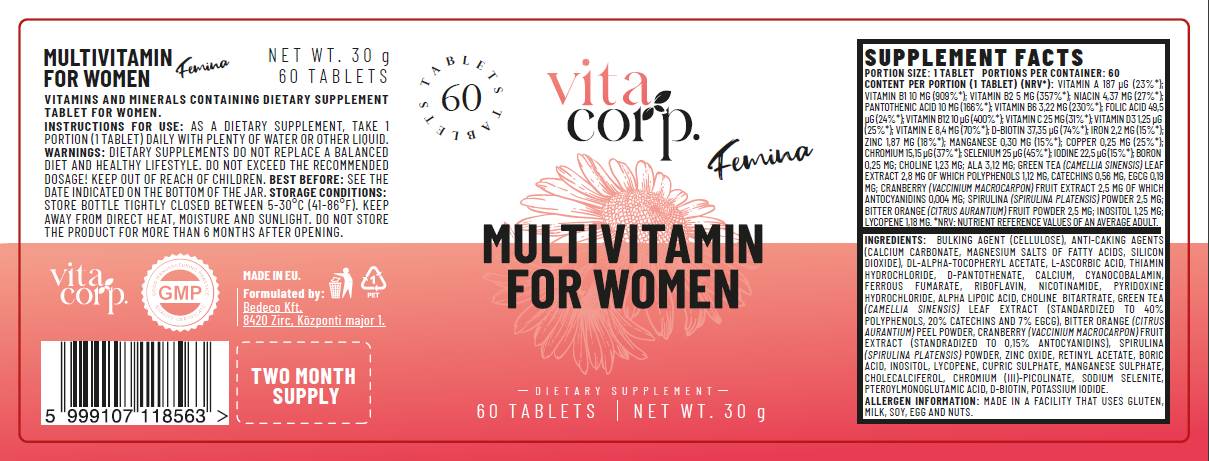 Femina multivitaminas moterims - 60 tablečių