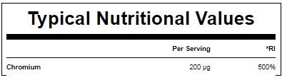 Chromium Picolinate 200 mcg 180 tablets