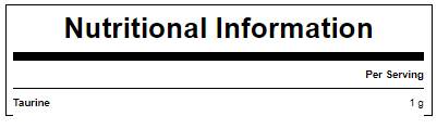 100% Taurine Amino Acid - 250 grams