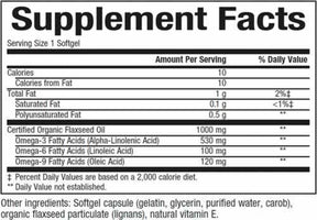 Certified Organic Flaxseed Oil - 90 Gel capsules - Nutra Best Europe