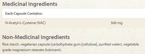 N-Acetyl L-Cysteine 500 mg 90 capsules